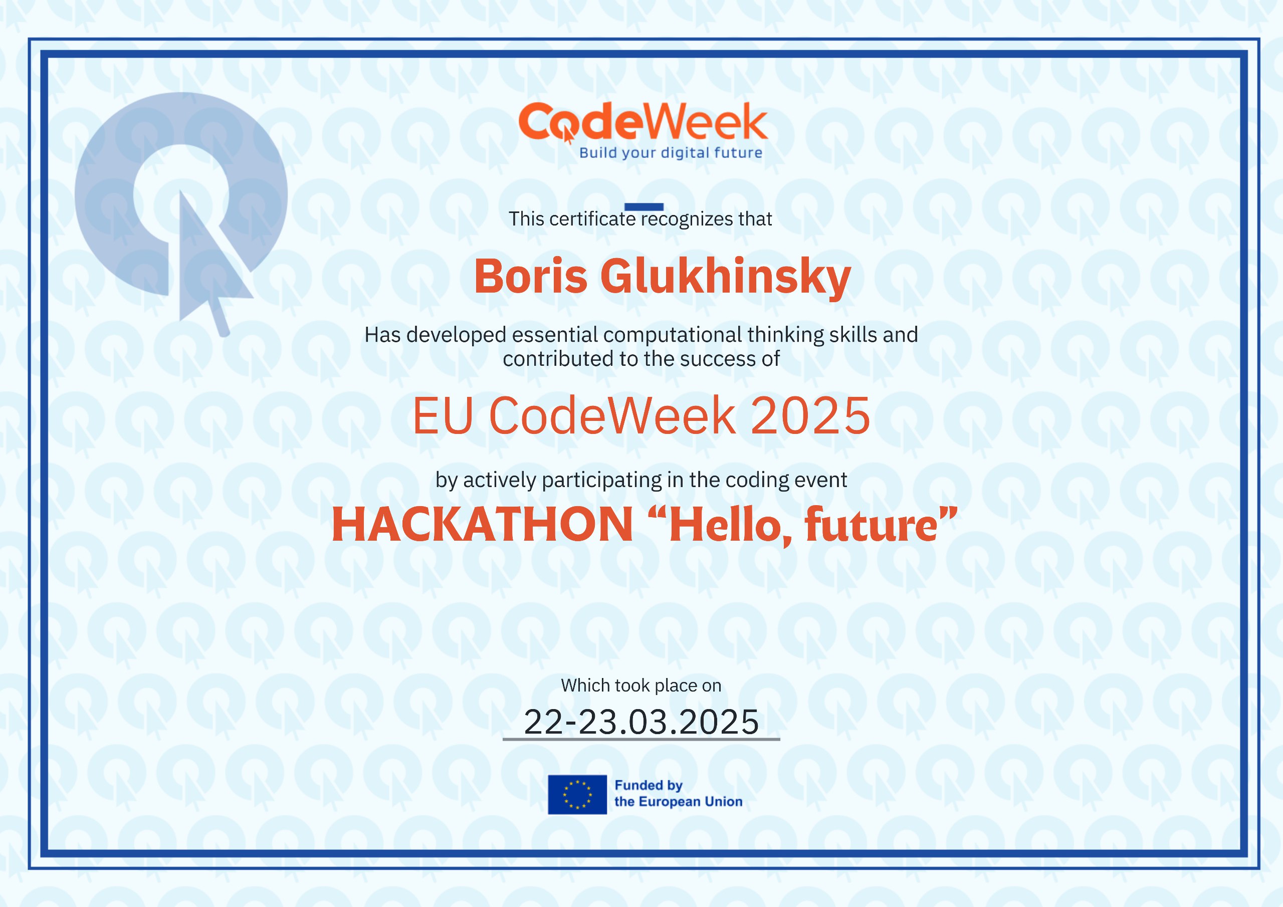 Participation of Students of the CT and SE Subject Committee in the EU Code Week Hackathon