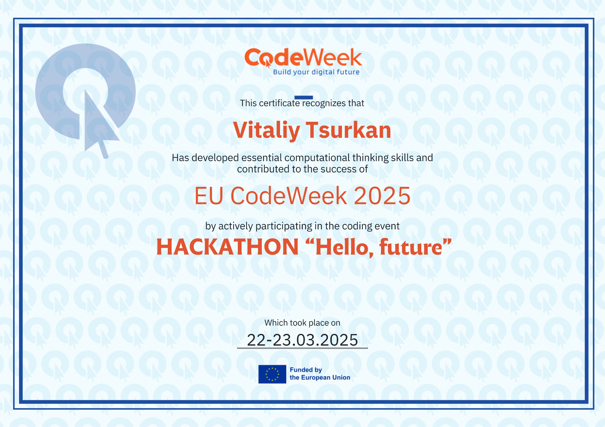Participation of Students of the CT and SE Subject Committee in the EU Code Week Hackathon