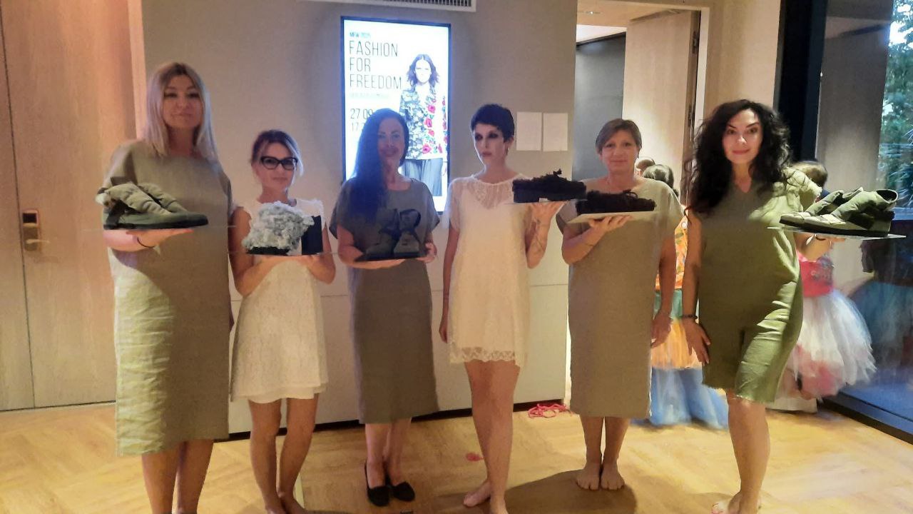 Showcase of student work at Fashion For Freedom in Milan