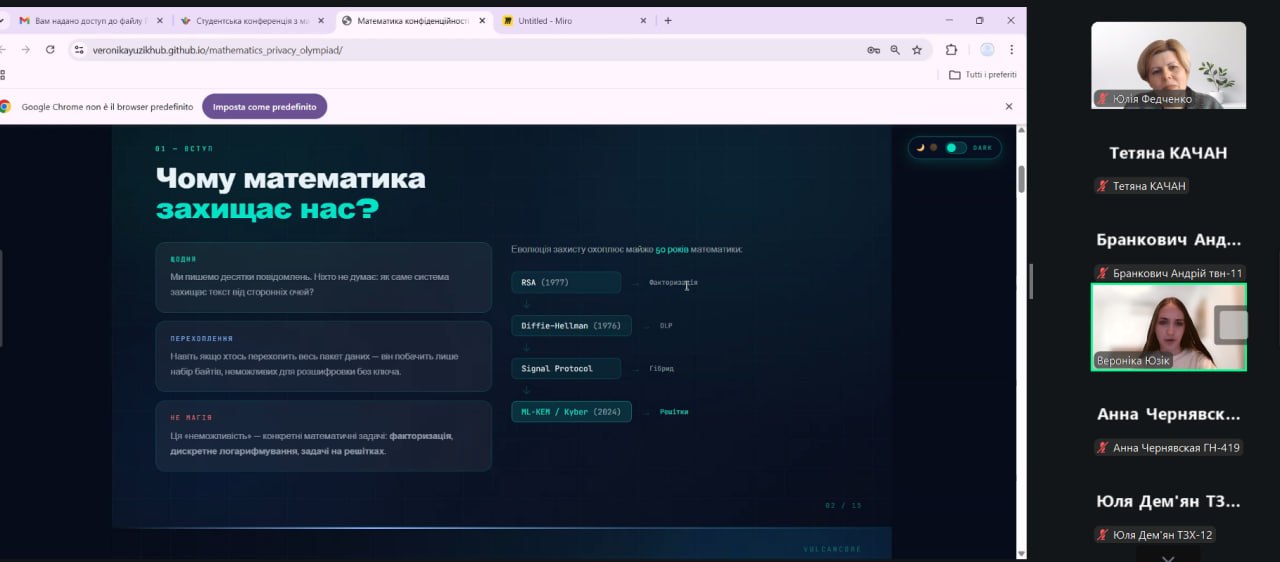Наукова конференція Математична складова мого життя